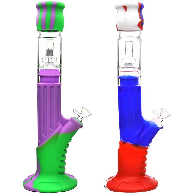 Detachable Tree Arm Perc Silicone Waterpipe | 15 inch | Assorted Colors product image